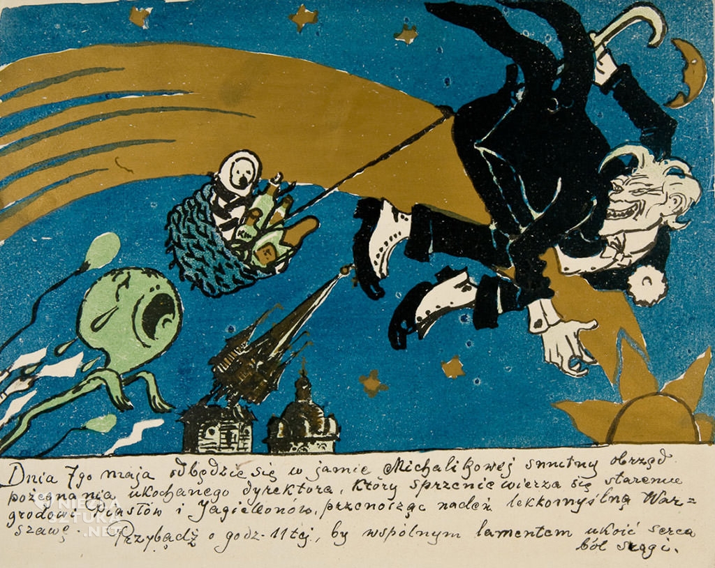 Kazimierz Sichulski, Zaproszenie, Zielony Balonik, sztuka polska, Niezła sztuka