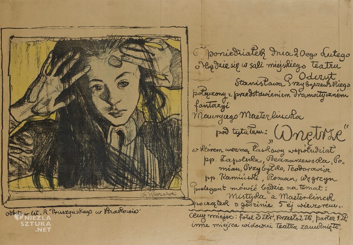 Stanisław Wyspiański, afisz, dziewczynka, plakat do odczytu Przybyszewskiego, sztuka polska, Niezła sztuka