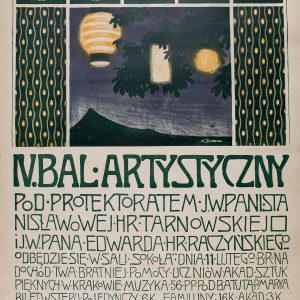 Władysław Skoczylas, plakat, bal artystyczny, sztuka polska, Niezła sztuka