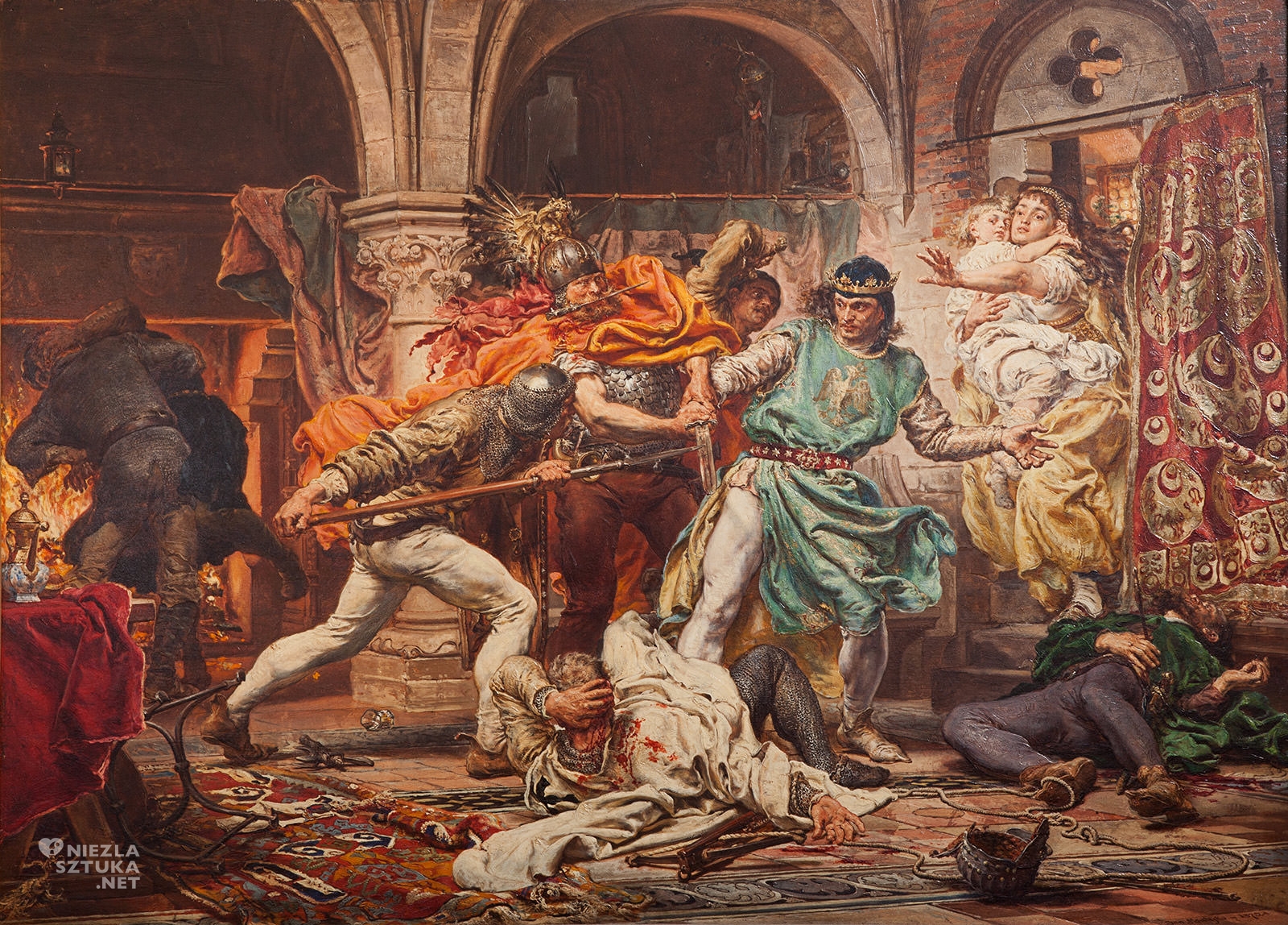 Jan Matejko, Śmierć Przemysława w Rogoźnie, malarstwo polskie, sztuka polska, galeria nowoczesna zagrzeb chorwacja, Niezła sztuka