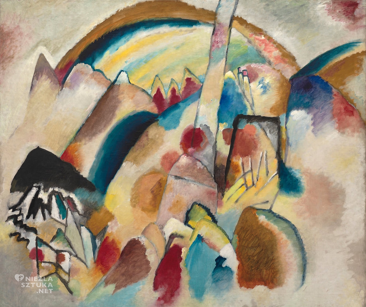 Wassily Kandinsky, Krajobraz z czerwonymi plamkami, Peggy Guggenheim Collection, sztuka współczesna, abstrakcja, Niezła Sztuka