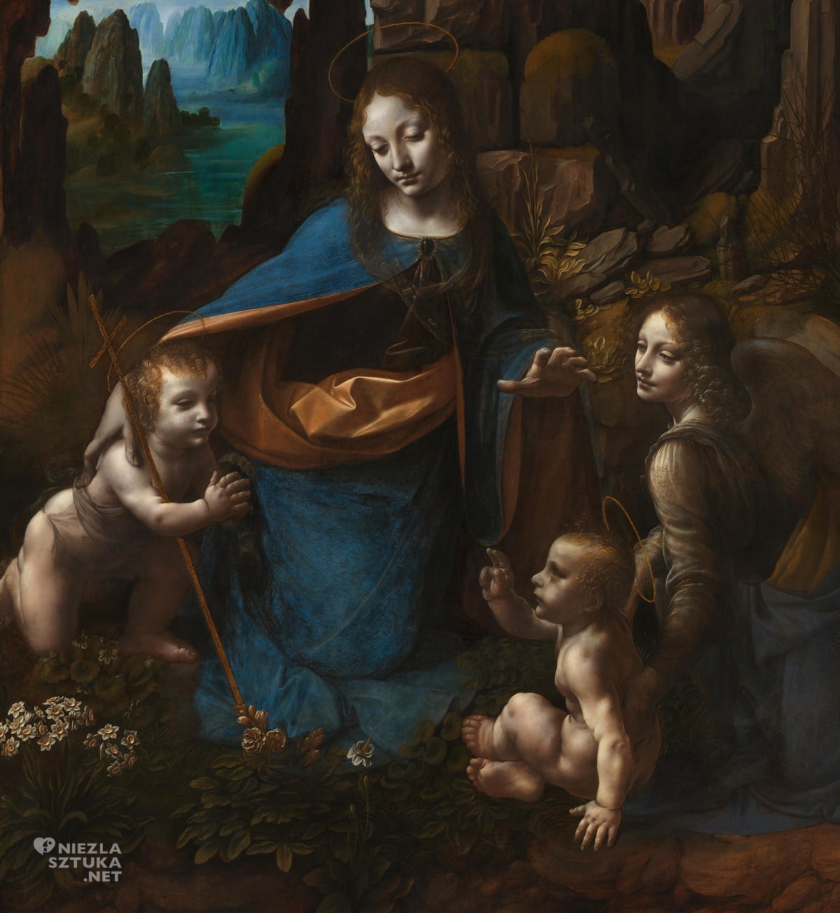 Leonardo da Vinci, National Gallery Londyn, Madonna wśród skał, Madonna w grocie, sztuka włoska, malarstwo włoskie, Niezła sztuka