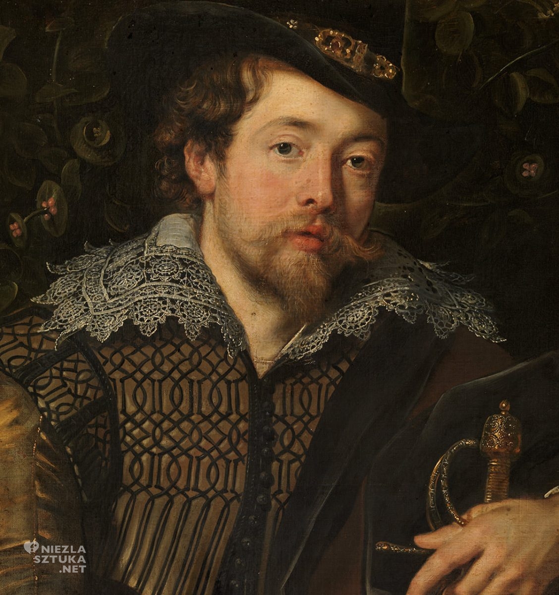 Peter Paul Rubens, Autoportret z żoną Isabellą Brant, Isabella Brant, Isabella Brandt, sztuka flamandzka, malarstwo europejskie, Niezła Sztuka