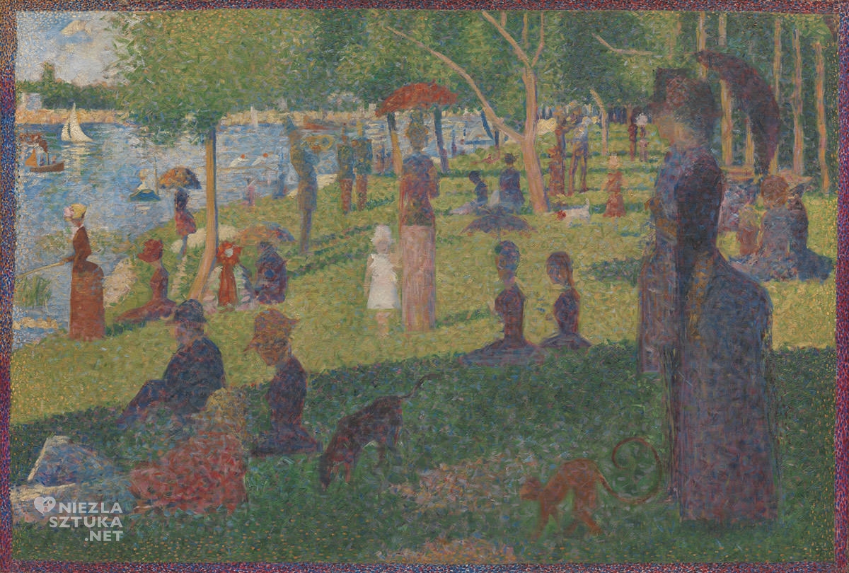 Georges Seurat, Niedzielne popołudnie na wyspie Grande Jatte, studium, sztuka francuska, malarstwo francuskie, neoimpresjonizm, pointylizm, Niezła sztuka