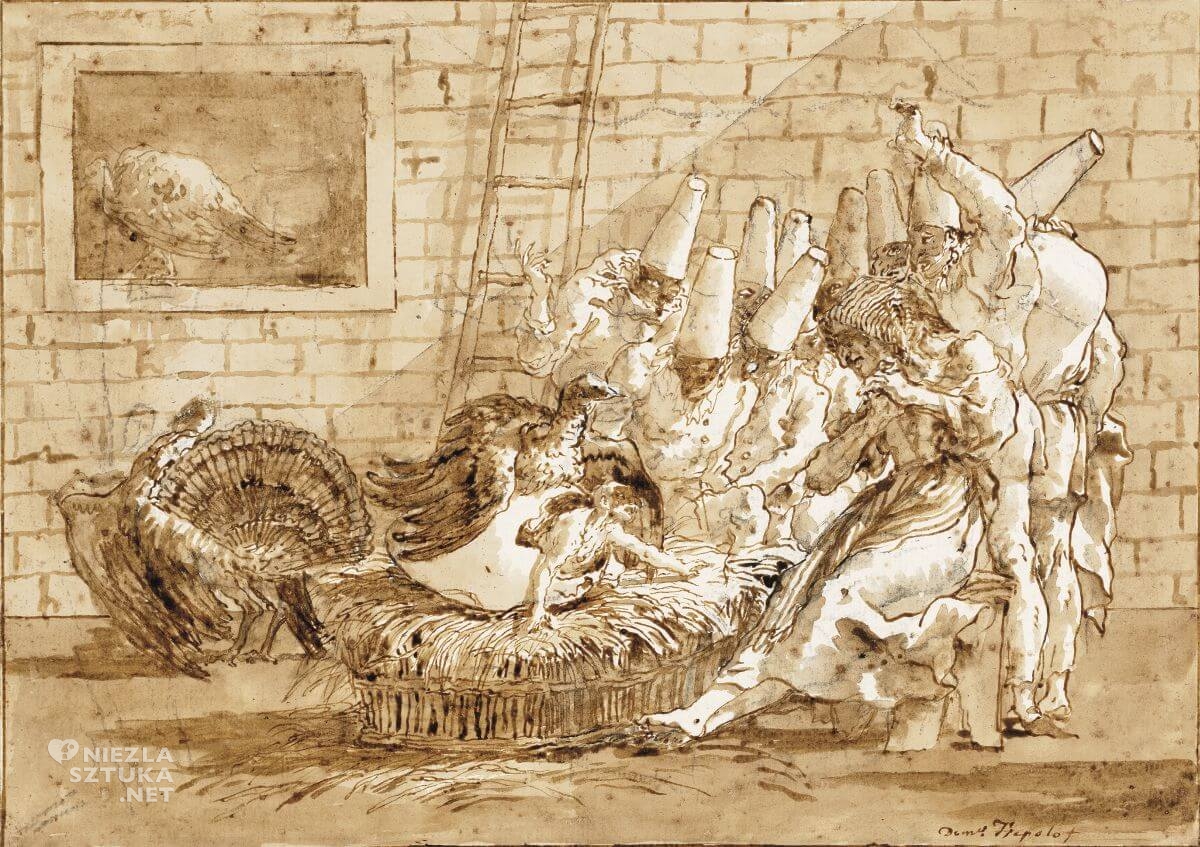 Giovanni Domenico Tiepolo, Poliszynel, comedia dell'arte, sztuka włoska, Niezła Sztuka