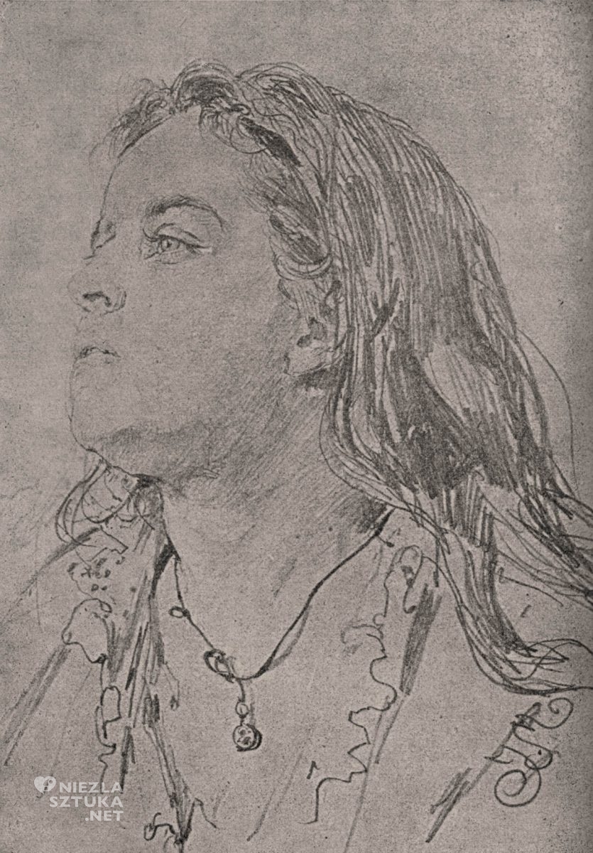 Jan Matejko, Teodora Matejko, rysunek, żona artysty, Niezła Sztuka