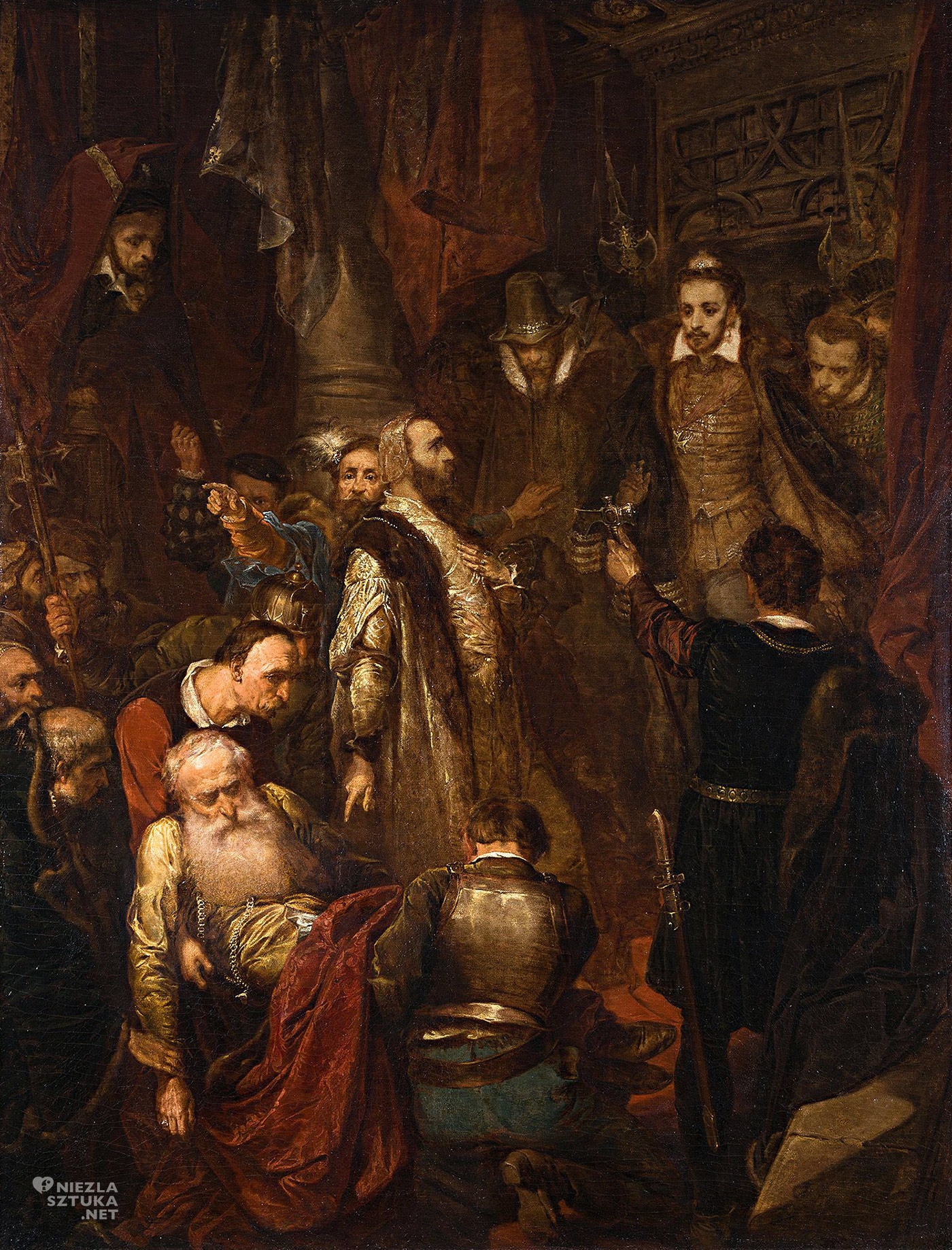 Jan Matejko, Zabicie Wapowskiego w czasie koronacji Henryka Walezego, malarstwo historyczne, malarstwo polskie, Niezła Sztuka