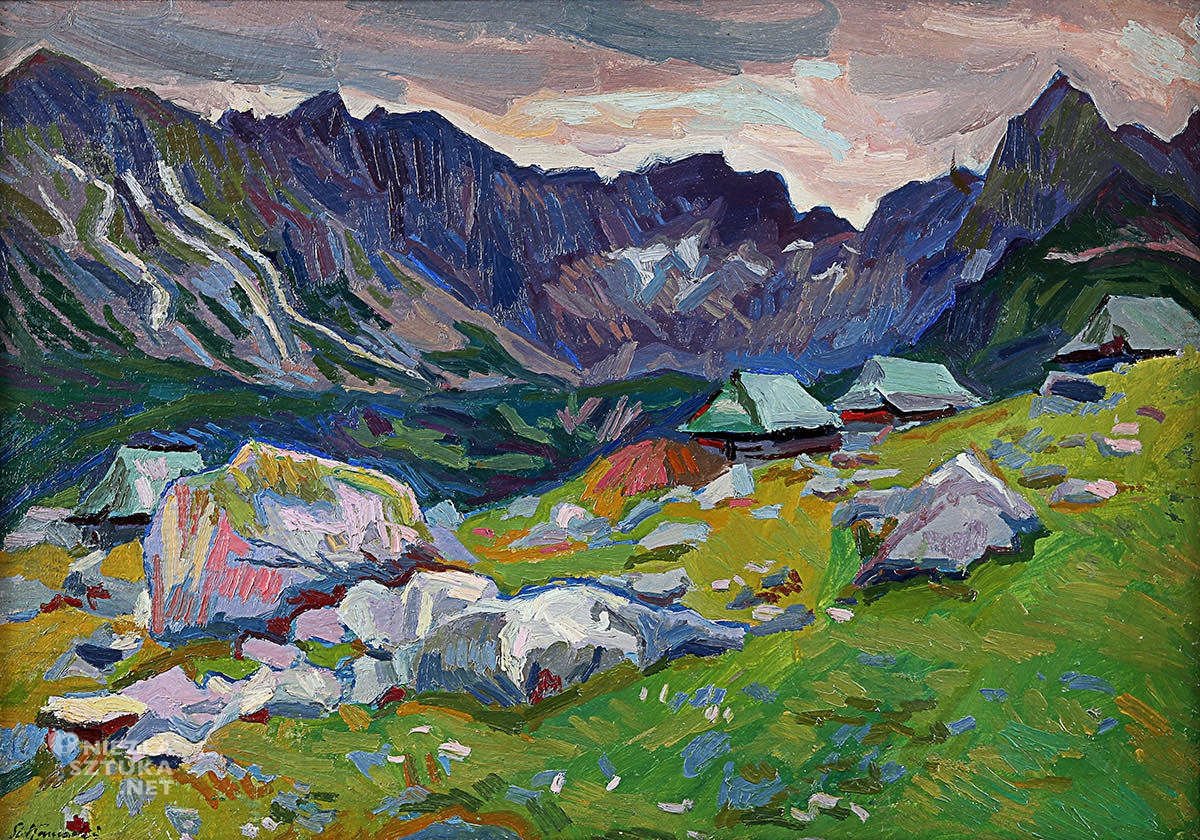 Stanisław Kamocki, Giewont, Tatry, sztuka polska, malarstwo polskie, pejzaż, Niezła sztuka