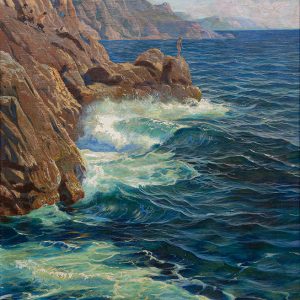 Feliks Michał Wygrzywalski, Pejzaż nadmorski, malarstwo polskie, sztuka polska, Niezła sztuka