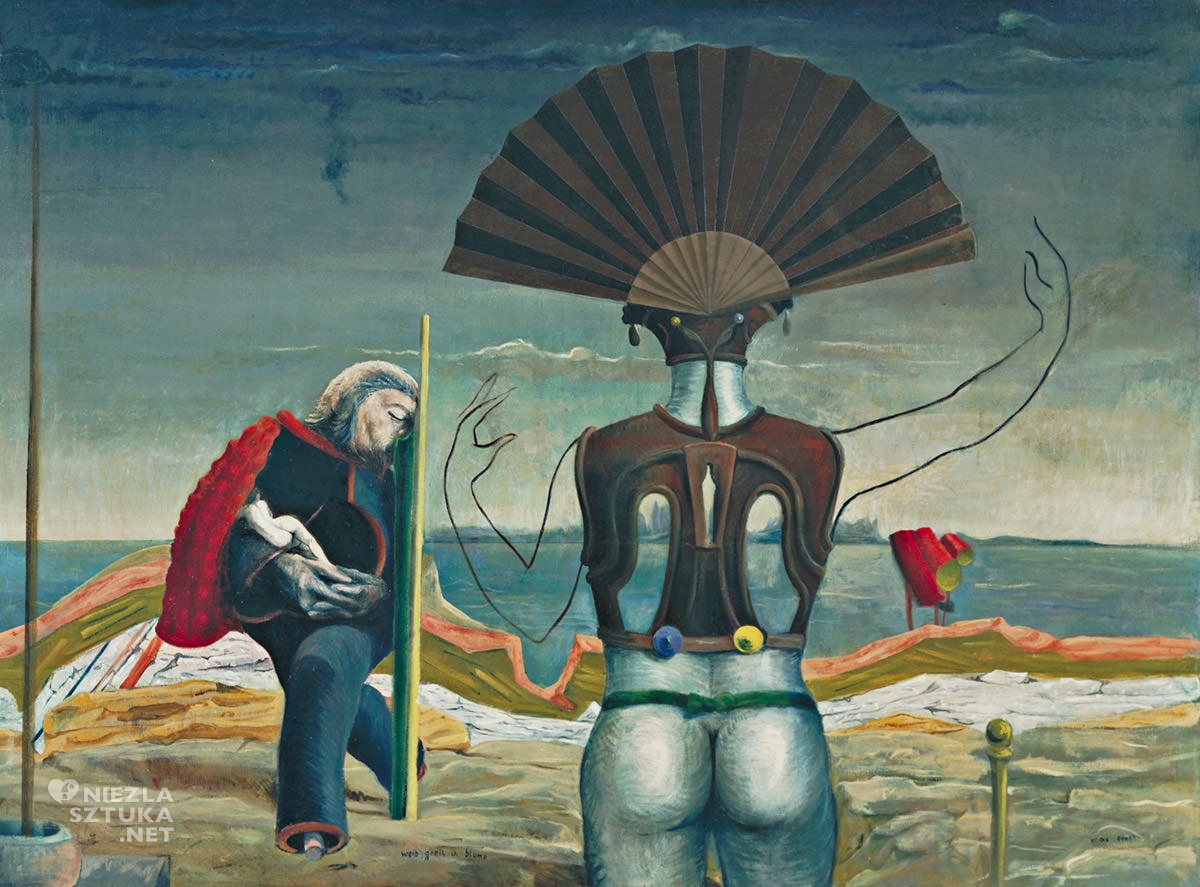 Max Ernst, Kobieta, starzec i kwiat, dadaizm, surrealizm, sztuka współczesna, Niezła Sztuka