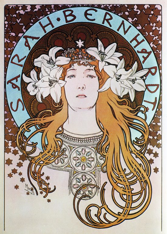 Alfons Mucha, plakat, Sarah Bernhardt, muza, modelka, aktorka, kobiety w sztuce, Niezła Sztuka