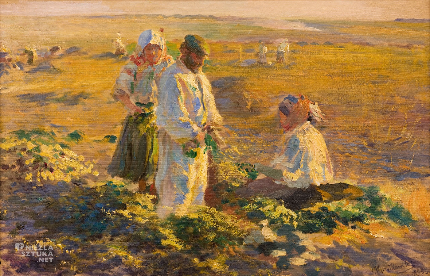 Leon Wyczółkowski, Kopanie buraków, Ukraina, sztuka polska, niezła sztuka