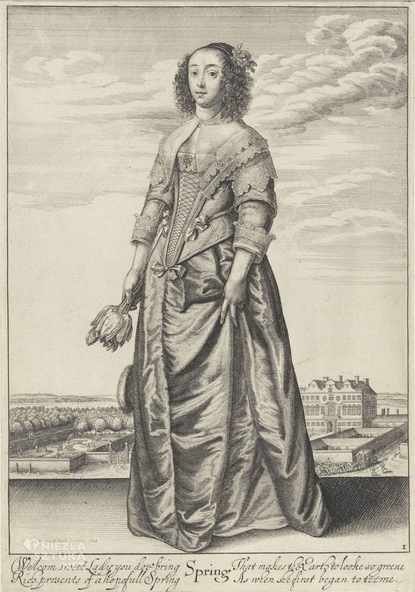 Vaclav Hollar, Wiosna, moda kobieca, rysunek, ilustracja, Czechy, Niezła Sztuka