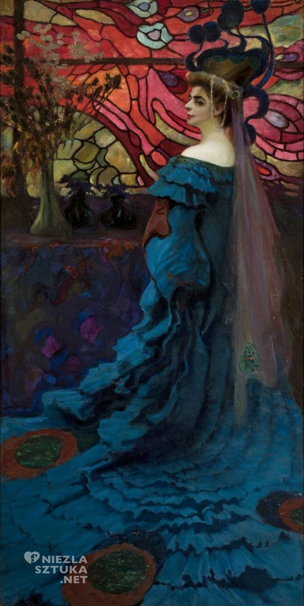 Kazimierz Stabrowski, Paw, Portret Zofii z Jakimowiczów Borucińskiej, sztuka polska, Muzeum Narodowe w Warszawie, Niezła Sztuka