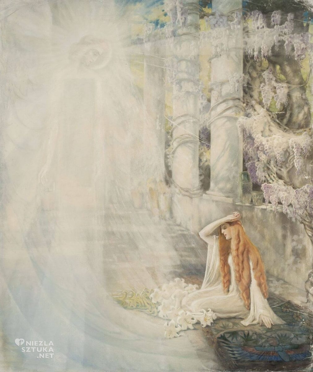 Kazimierz Stabrowski, Wizja, Zwiastowanie, szkic, sztuka polska, Niezła Sztuka