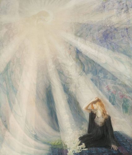 Kazimierz Stabrowski, Wizja, Zwiastowanie, szkic, sztuka polska, Niezła Sztuka