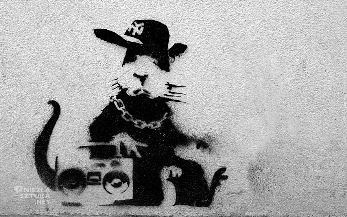 Banksy, szczur, street art, graffiti, Niezła Sztuka