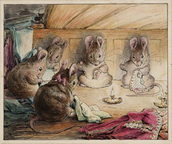 Beatrix Potter, Myszki szyjące płaszcz majora, ilustratorka, kobiety w sztuce, Niezła Sztuka