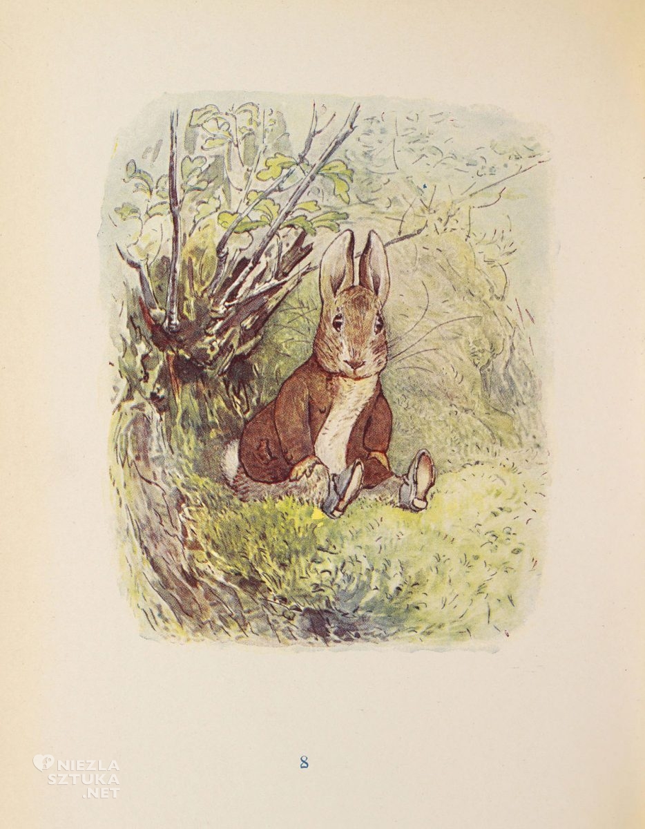 Beatrix Potter, ilustracja do książki, The Tale of Benjamin Bunny, ksiązki dla dzieci, ilustratorka, kobiety w sztuce, Niezła Sztuka