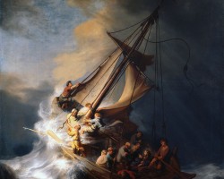 Rembrandt, Burza na Jeziorze Galilejskim, barok, malarstwo religijne, malarstwo niderlandzkie, Niezła Sztuka
