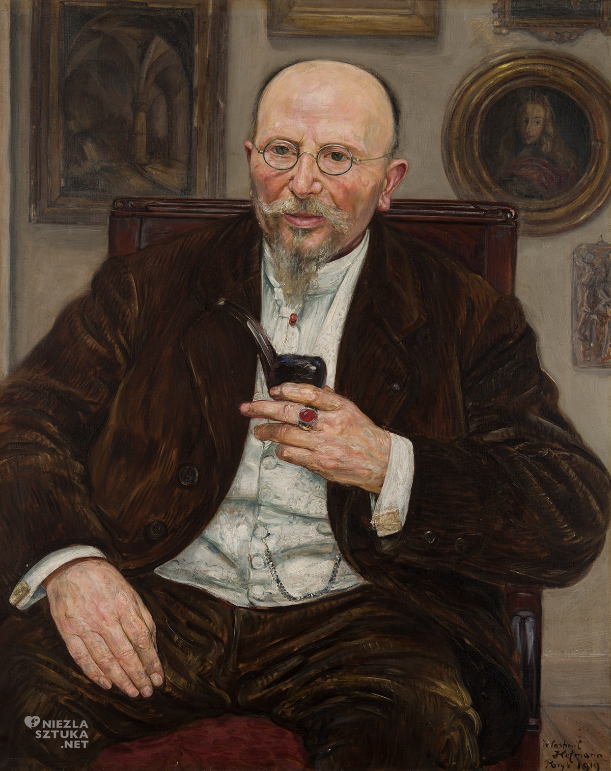 Wlastimil Hofman, Portret Edwarda Goldsteina, sztuka polska, malarstwo polskie, Niezła Sztuka