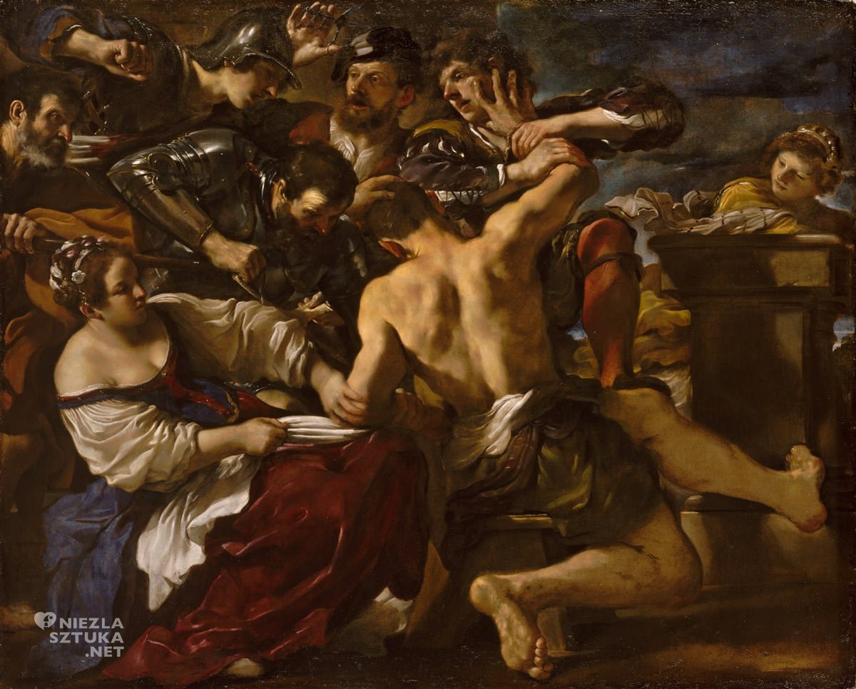 Guercino, Samson pojmany przez Filistynów, sztuka włoska, Niezła Sztuka