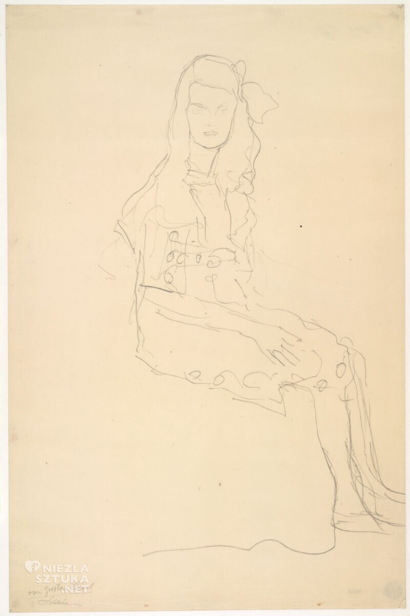 Gustav Klimt, szkic, dziewczynka, Mäda Primavesi, Niezła Sztuka