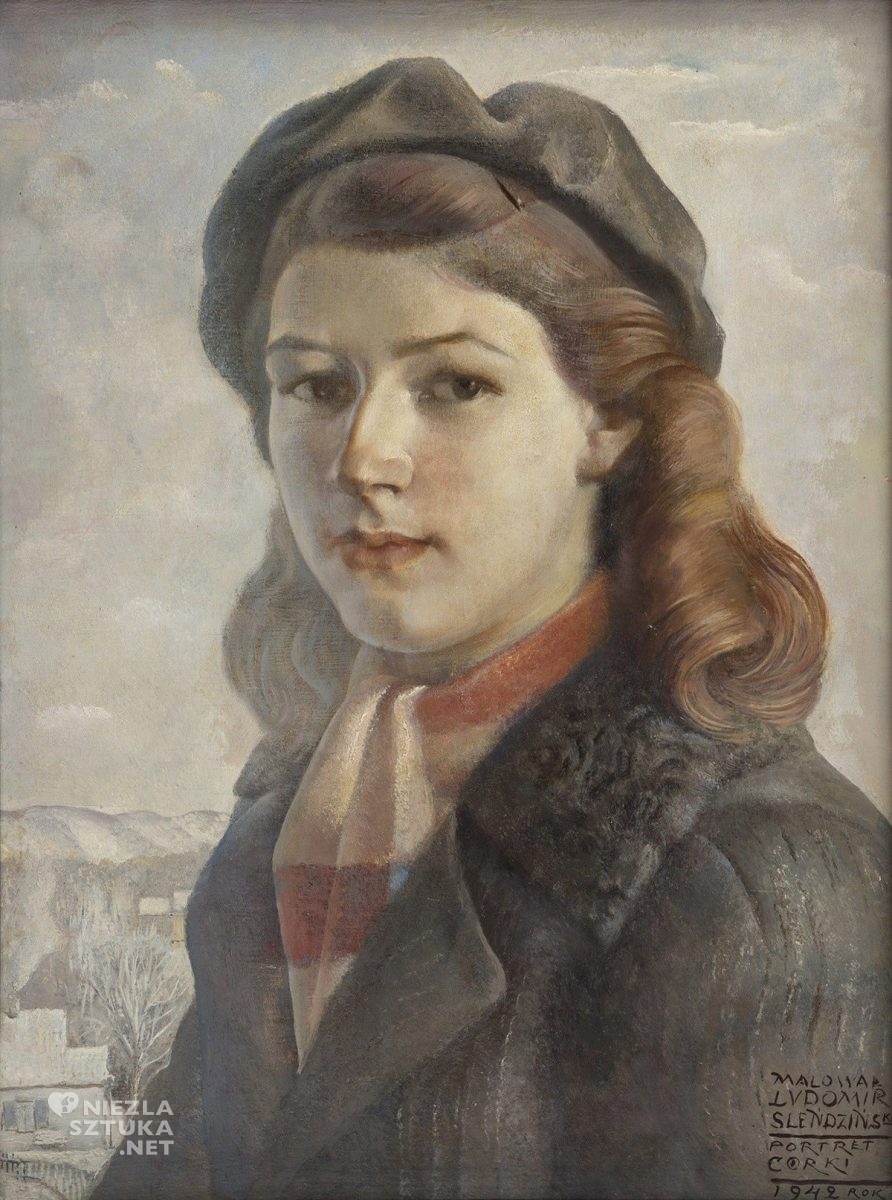 Ludomir Sleńdziński, Portret córki, sztuka polska, malarstwo polskie, Niezła Sztuka