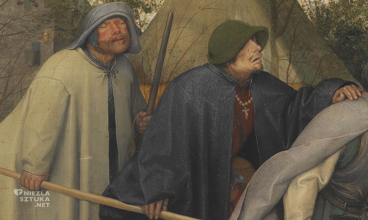 Pieter Bruegel, Ślepcy, malarstwo niderlandzkie, detal, Niezła Sztuka