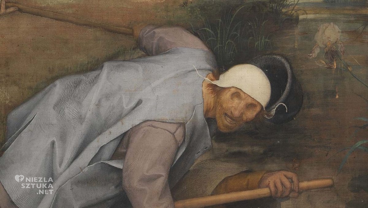 Pieter Bruegel, Ślepcy, malarstwo niderlandzkie, detal, Niezła Sztuka