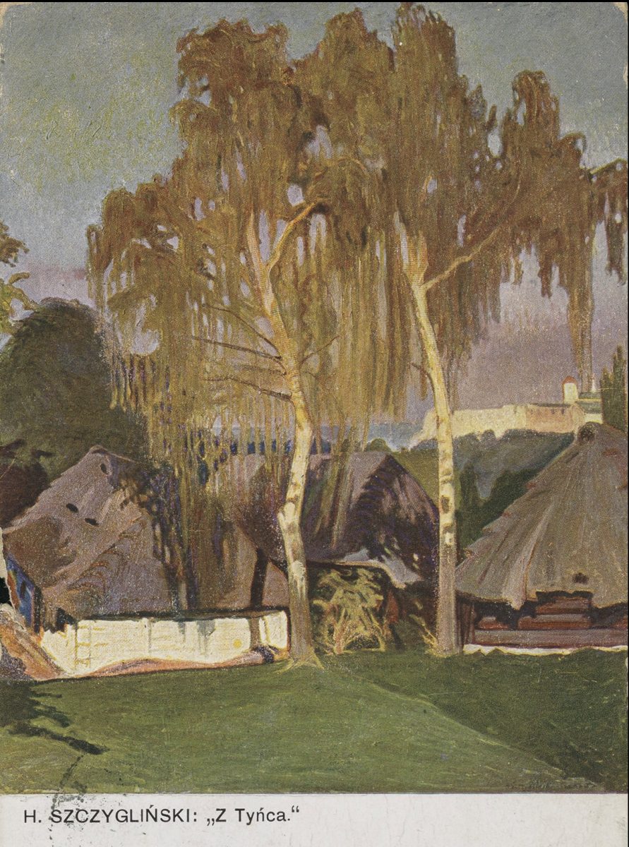 Pocztówka według obrazu Henryka Szczyglińskiego, Tyniec, sztuka polska, Niezła Sztuka