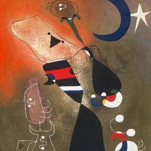 Joan Miró, Kobieta i ptak w świetle księżyca, sztuka współczesna, sztuka hiszpańska, sztuka katalońska, Niezła Sztuka