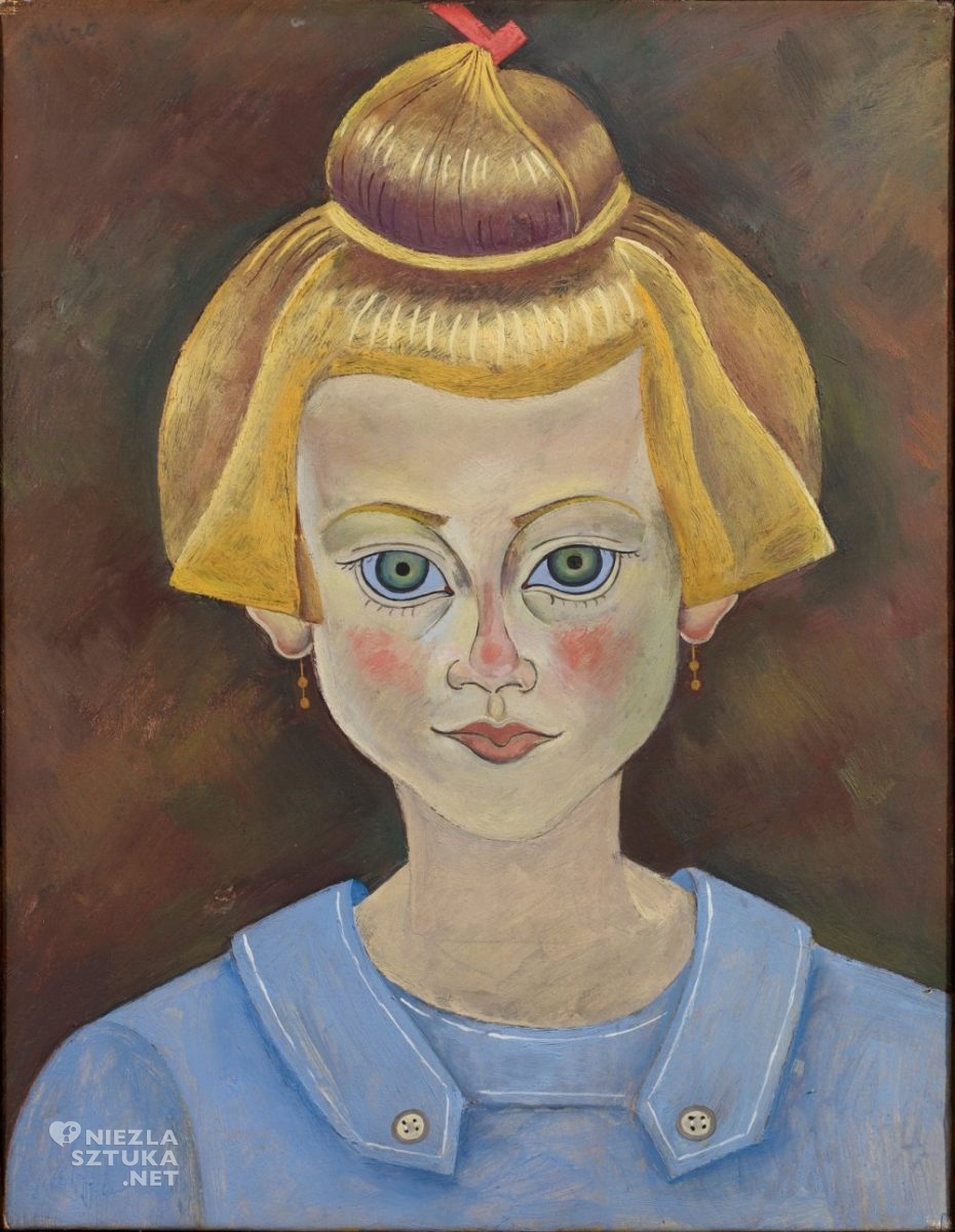 Joan Miró, Portret młodej dziewczyny, sztuka hiszpańska, sztuka katalońska, Barcelona, sztuka współczesna, Niezła Sztuka