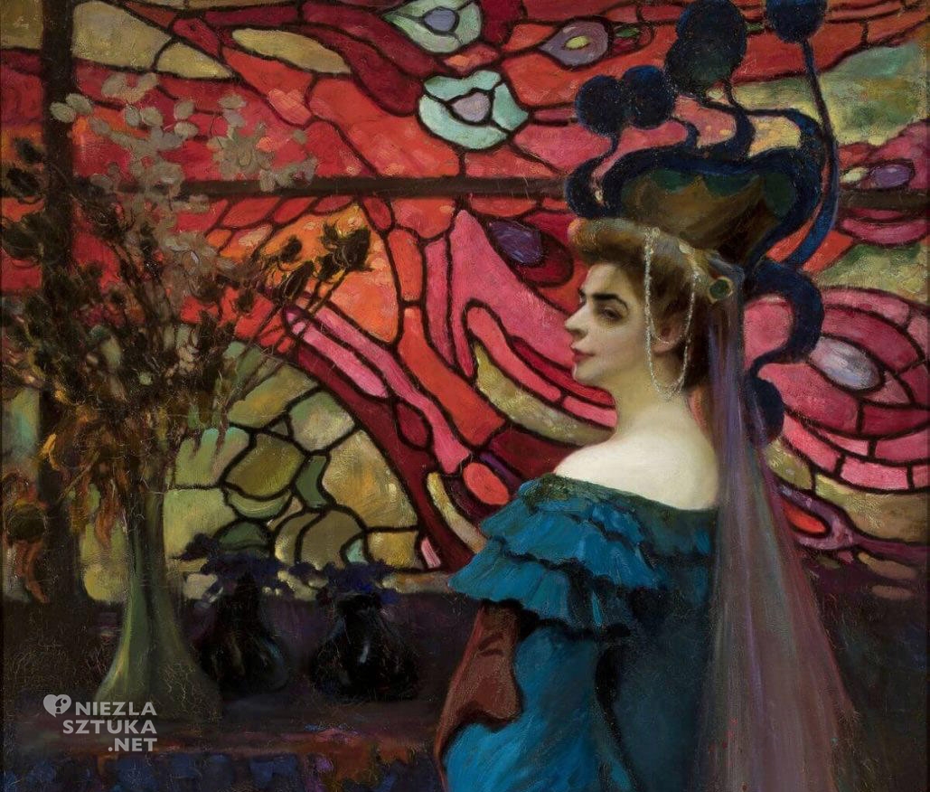 Kazimierz Stabrowski, Paw, Portret Zofii z Jakimowiczów Borucińskiej, sztuka polska, Muzeum Narodowe w Warszawie, Niezła Sztuka