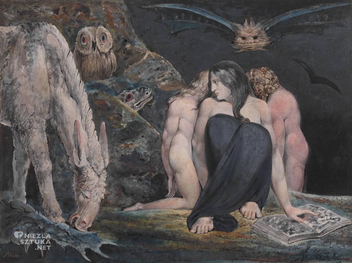 William Blake, The Night of Enitharmon’s Joy, Hecate, sztuka angielska, malarstwo, Niezła Sztuka