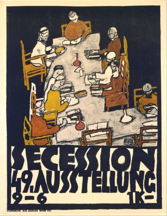 Egon Schiele, plakat, wystawa, Secesja Wiedeńska, 1918, sztuka austriacka, Gustav Klimt, Niezła Sztuka