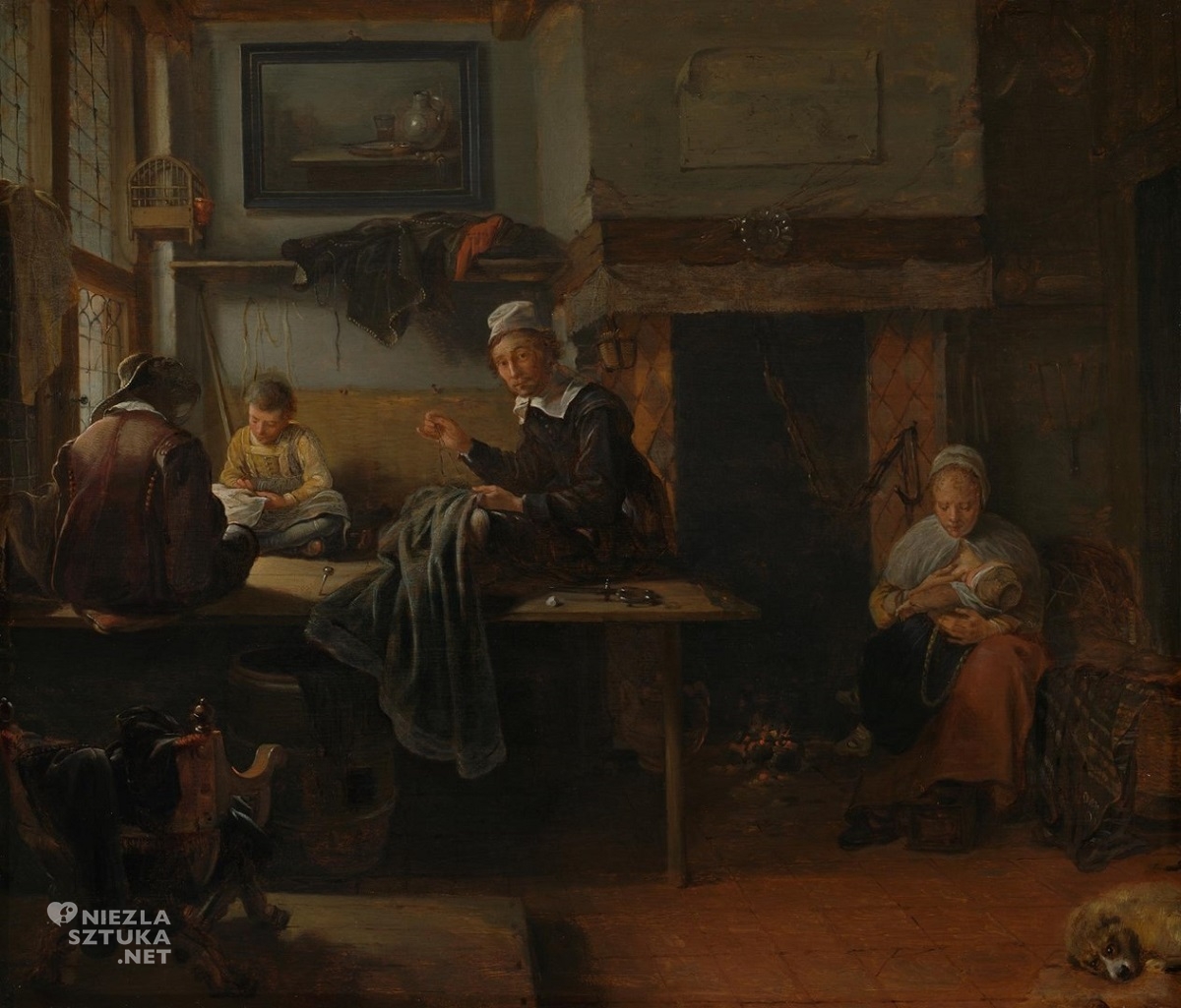 Quiringh van Brekelenkam, Wnętrze krawieckiego warsztatu, malarz holenderski, sztuka niderlandzka, Niezła Sztuka