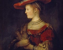 Rembrandt, Saskia w czerwonym kapeluszu, sztuka niderlandzka, żona artysty, Niezła Sztuka