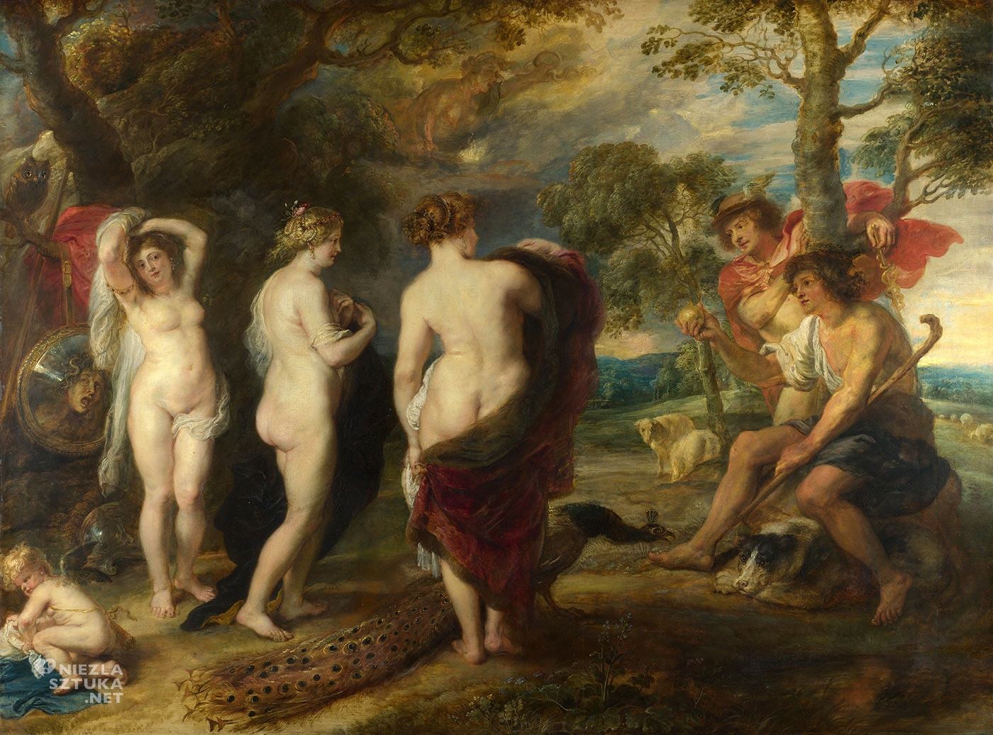 Peter Paul Rubens, Sąd Parysa, malarstwo flamandzkie, mitologia, Niezła Sztuka