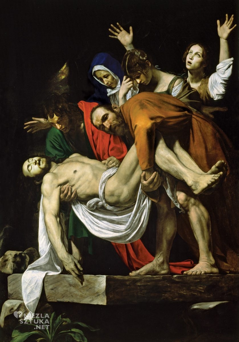 Caravaggio, Złożenie do grobu, sztuka religijna, barok, Muzea Watykańskie, Niezła Sztuka