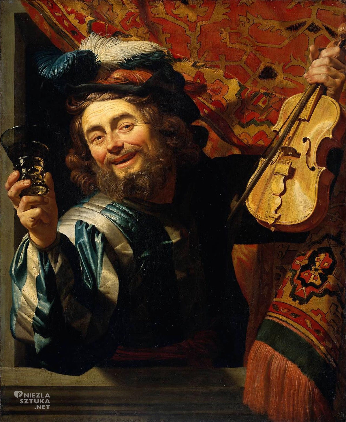 Gerrit van Honthorst, Wesoły Skrzypek, sztuka niderlandzka, szkoła utrechcka, Niezła Sztuka
