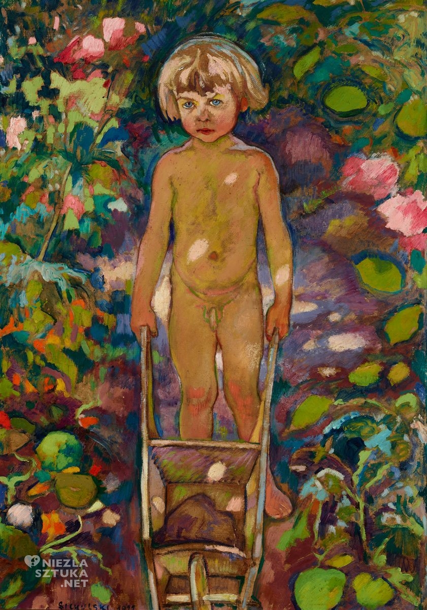 Kazimierz Sichulski, Chłopczyk z taczkami, sztuka polska, malarstwo polskie, dzieci w sztuce, Niezła Sztuka