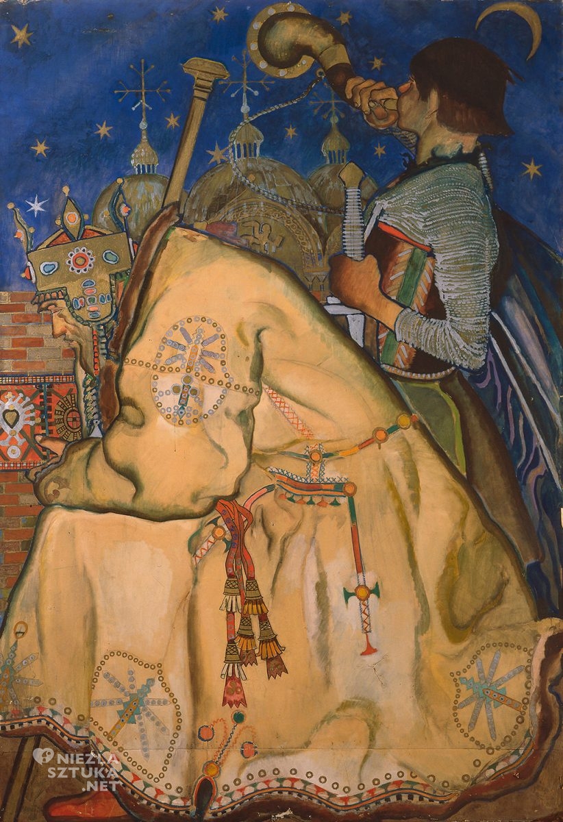 Kazimierz Sichulski, Ruś, Pokłon trzech króli, tryptyk, sztuka polska, folklor, huculi, Niezła Sztuka