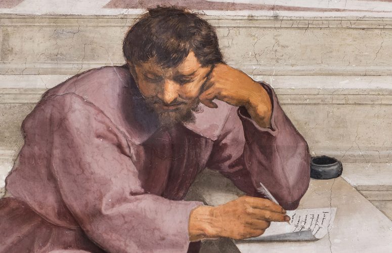 Rafael, Szkoła Ateńska, sztuka włoska, detal, Muzea Watykańskie, Niezła Sztuka