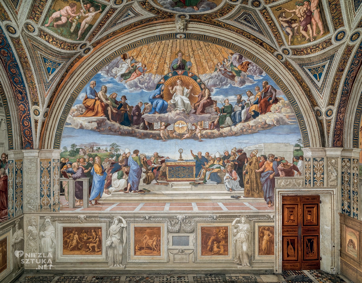 Stanze Watykańskie, Rafael Santi, Dysputa o Najświętszym Sakramencie, fresk, niezła sztuka