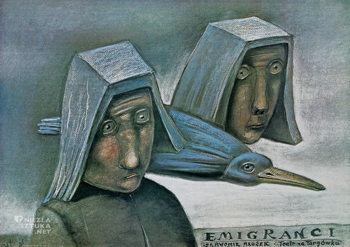 Stasys Eidrigevičius, plakat, plakat teatralny, Sławomir Mrożek, Niezła Sztuka