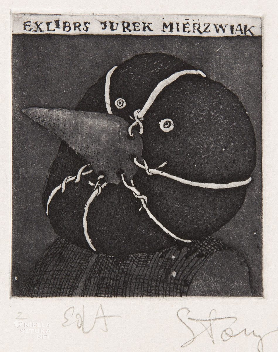 Stasys Eidrigevičius, Exlibris Jurek Mierzwiak, sztuka współczesna, grafika, Niezła Sztuka
