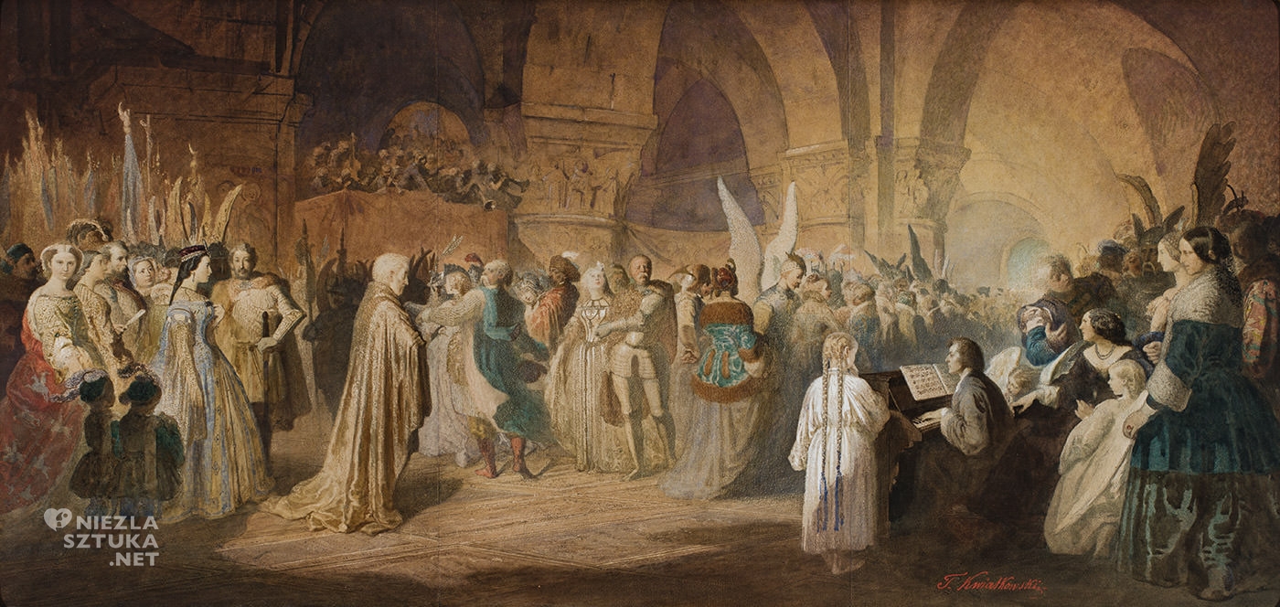 Teofil Kwiatkowski, Bal w Hôtel Lambert w Paryżu, Polonez Chopina, sztuka polska, malarstwo polskie, Niezła Sztuka