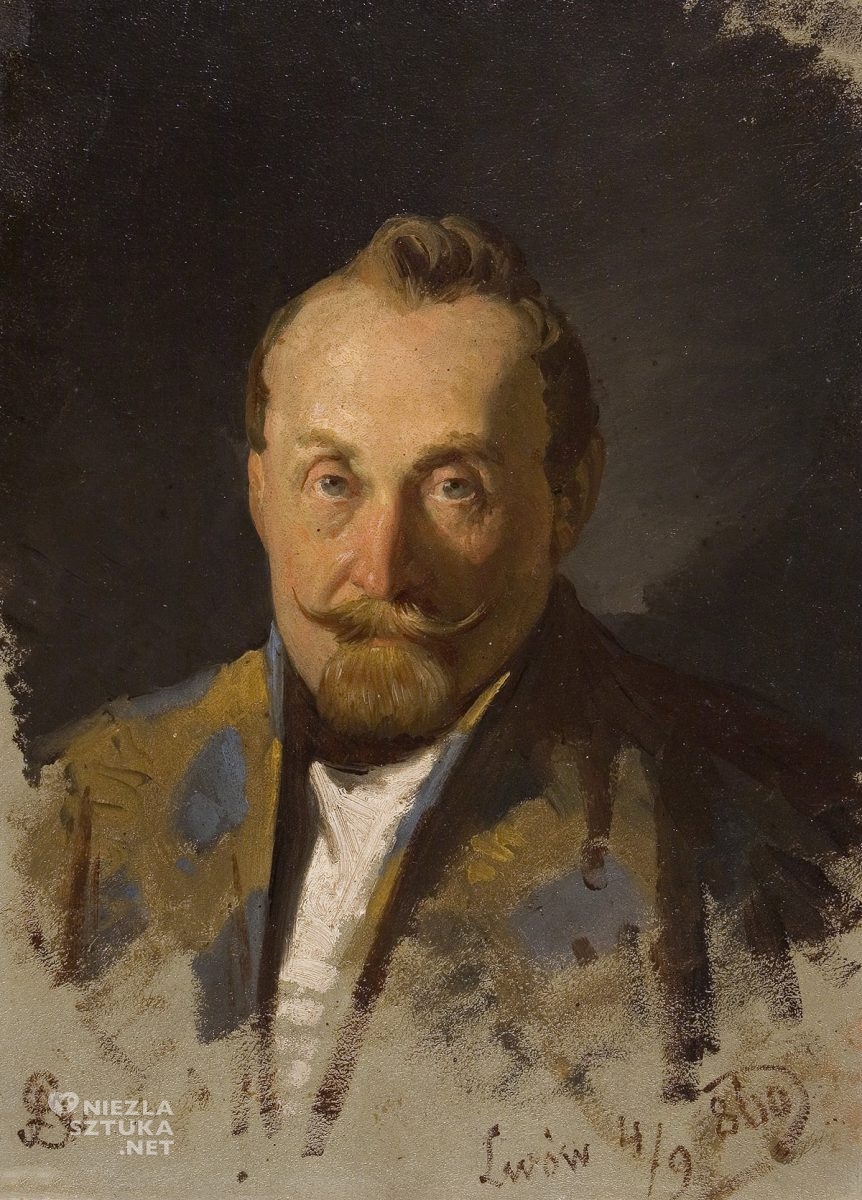 Artur Grottger, Portret mężczyzny, sztuka polska, XIX wiek, malarstwo polskie, Niezła Sztuka