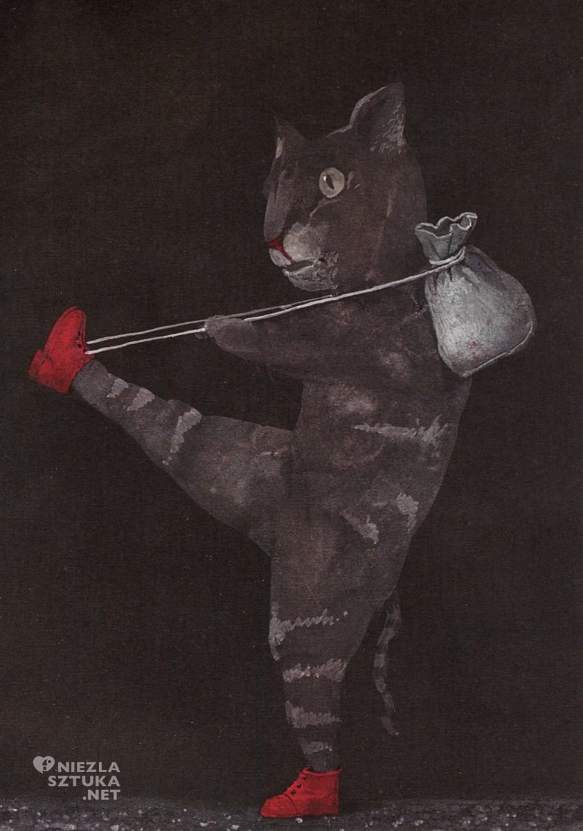 Stasys Eidrigevičius, ilustracja, książki dla dzieci, Kot w butach, Charles Perrault, Niezła Sztuka